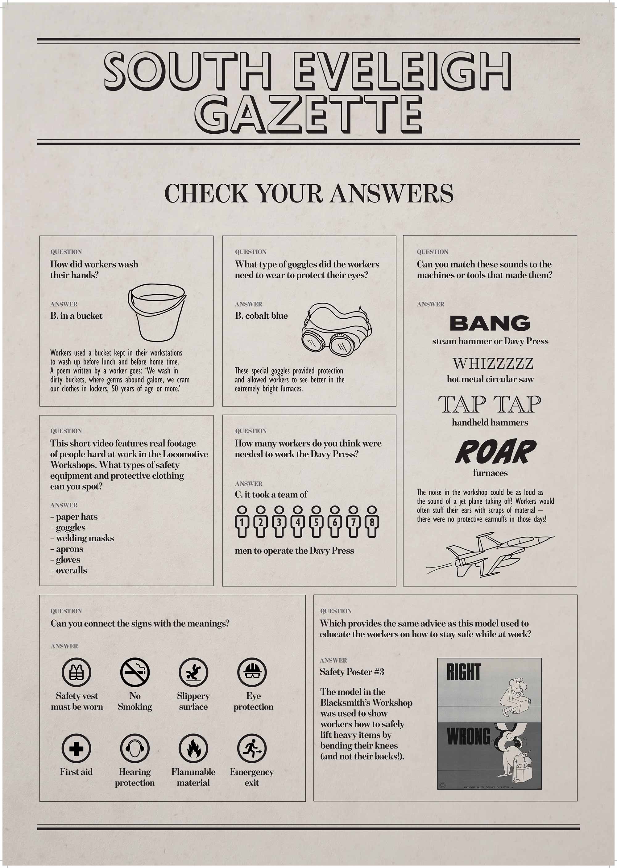 South Eveleigh Gazette Answers