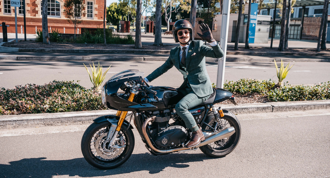 The Distinguished Gentleman's Ride Motorcycle Cafe Racer Dapper Moustache