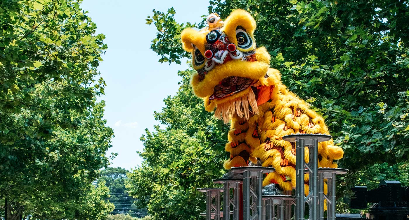 Lion Dance on Poles at South Eveleigh
