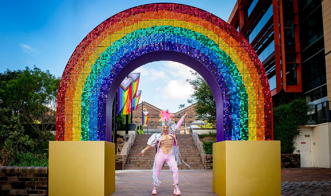 Mardi Gras Rainbow Arch at South Eveleigh