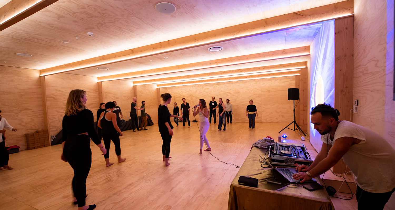 Deep house yoga event at Egg of the Universe South Eveleigh