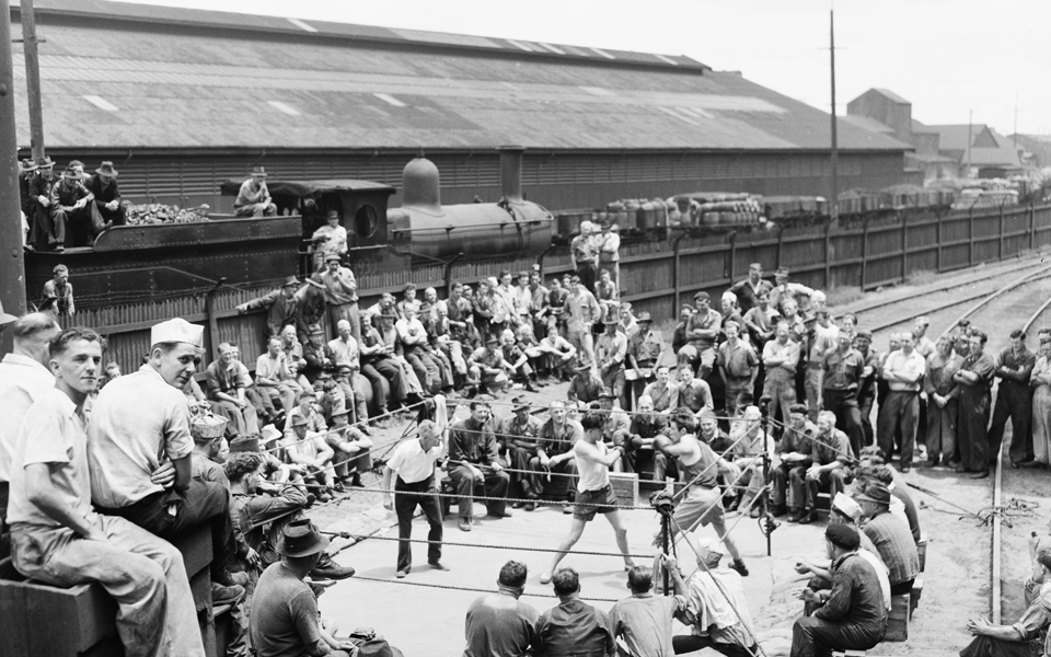 Eveleigh Loco lunch hour entertainment boxing.