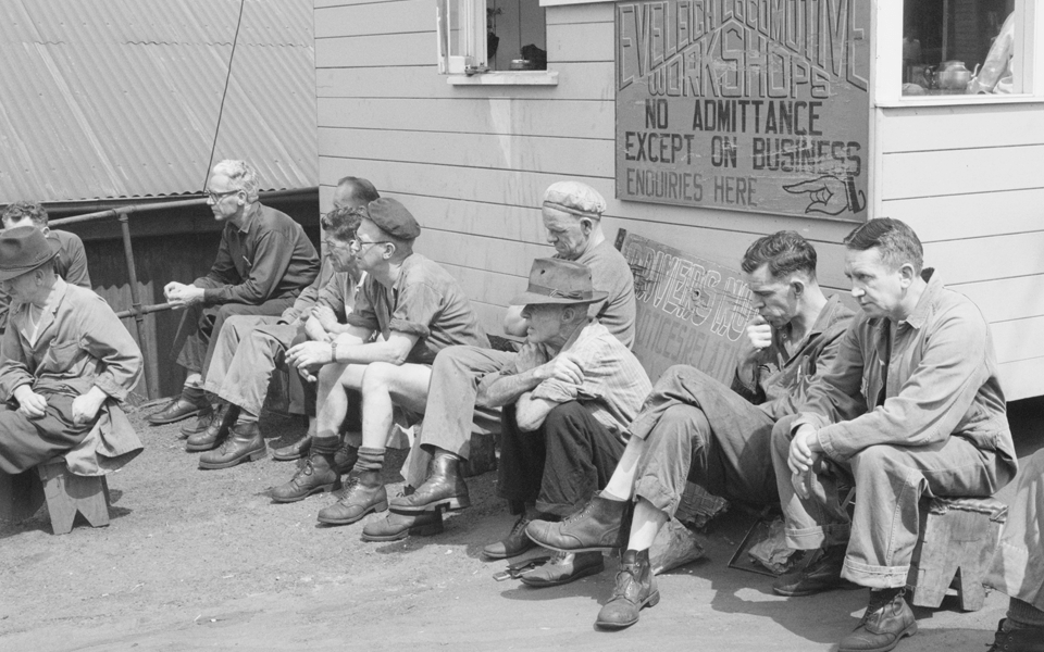 Anti-conscription meeting at Eveleigh Locomotive Workshops, 1966