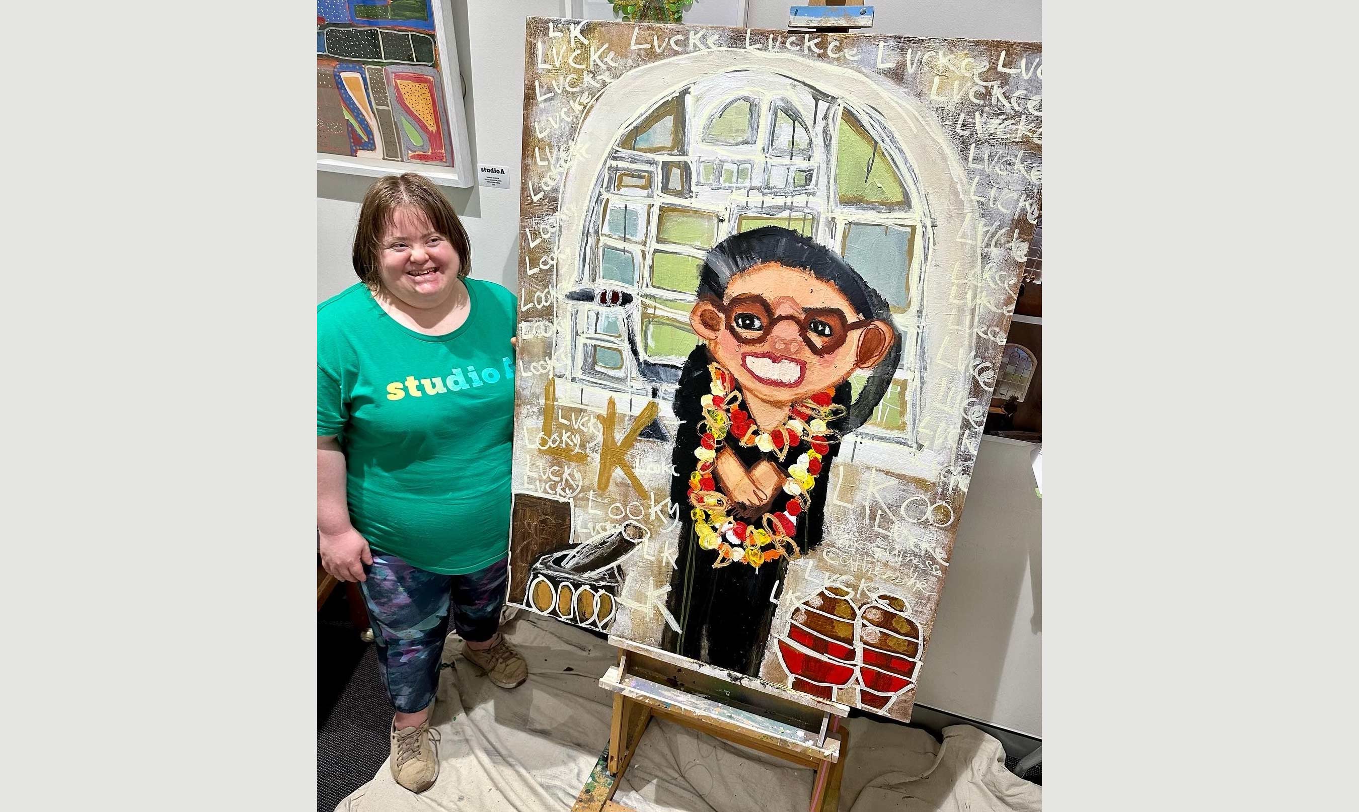 Catherine McGuiness from Studio and her painting titled 'Lucky'
