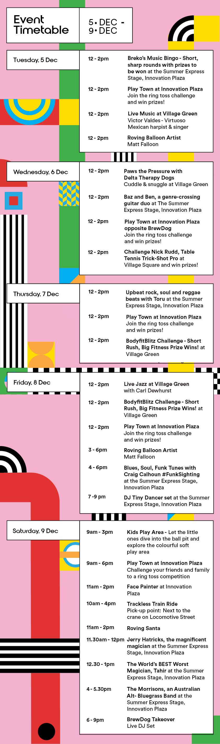 Summer Express Week 3 Timetable