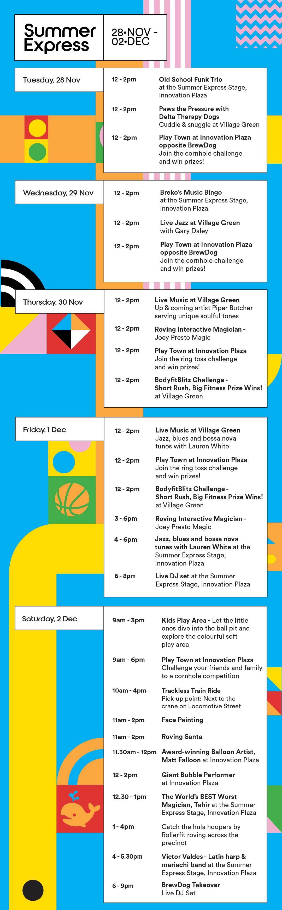 Summer Express Week 2 Timetable